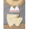 imageVerdusa Girls 3 Piece Halter Bikini Sets Bathing Suit with Cover Up SkirtYellow