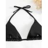 imageVerdusa Womens 2 Piece Bathing Suit Metallic Swimwear Halter String Triangle Bikini SetsBlack