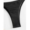 imageVerdusa Womens 2 Piece Bathing Suit Metallic Swimwear Halter String Triangle Bikini SetsBlack