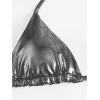 imageVerdusa Womens 2 Piece Bathing Suit Metallic Swimwear Halter String Triangle Bikini SetsDark Grey