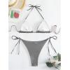 imageVerdusa Womens 2 Piece Bathing Suit Metallic Swimwear Halter String Triangle Bikini SetsDark Grey