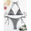 imageVerdusa Womens 2 Piece Bathing Suit Metallic Swimwear Halter String Triangle Bikini SetsDark Grey