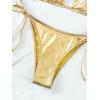 imageVerdusa Womens 2 Piece Bathing Suit Metallic Swimwear Halter String Triangle Bikini SetsGold