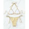 imageVerdusa Womens 2 Piece Bathing Suit Metallic Swimwear Halter String Triangle Bikini SetsGold
