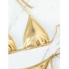 imageVerdusa Womens 2 Piece Bathing Suit Metallic Swimwear Halter String Triangle Bikini SetsGold
