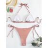 imageVerdusa Womens 2 Piece Bathing Suit Metallic Swimwear Halter String Triangle Bikini SetsPink