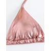 imageVerdusa Womens 2 Piece Bathing Suit Metallic Swimwear Halter String Triangle Bikini SetsPink
