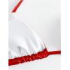 imageVerdusa Womens 2 Piece Bathing Suit Metallic Swimwear Halter String Triangle Bikini SetsRed