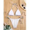 imageVerdusa Womens 2 Piece Bathing Suit Metallic Swimwear Halter String Triangle Bikini SetsSilver