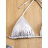 imageVerdusa Womens 2 Piece Bathing Suit Metallic Swimwear Halter String Triangle Bikini SetsSilver