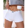 imageVerdusa Womens 3pack Ribbed Boy Shorts Underwear Bow Frill Trim PantiesGrey White Purple