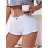 imageVerdusa Womens 3pack Ribbed Boy Shorts Underwear Bow Frill Trim PantiesGrey White Purple