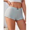 imageVerdusa Womens 3pack Ribbed Boy Shorts Underwear Bow Frill Trim PantiesKhaki Green