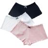 imageVerdusa Womens 3pack Ribbed Boy Shorts Underwear Bow Frill Trim PantiesMulticolor