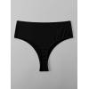 imageVerdusa Womens High Cut Swimwear Beach Panty Thong High Waisted Bikini BottomBlack Solid