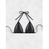 imageVerdusa Womens Mesh Tie Backless Halter Triangle Bikini Top Swimsuit TopsBlack