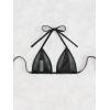 imageVerdusa Womens Mesh Tie Backless Halter Triangle Bikini Top Swimsuit TopsBlack