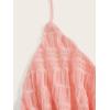 imageVerdusa Womens Tie Front Deep V Neck Sleeveless Split Crop Halter TopMesh Coral Pink