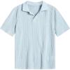 imageVerdusa Boys Casual Shirt Tops Short Sleeve Collar Textured Tee ShirtsBlue