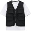 imageVerdusa Boys Flap Pocket Zipper Up Sleeveless Casual Cargo Vest Jacket OuterwearBlack