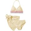 imageVerdusa Girls 3 Piece Halter Bikini Sets Bathing Suit with Cover Up SkirtYellow