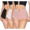 imageVerdusa Womens 3pack Ribbed Boy Shorts Underwear Bow Frill Trim PantiesMulticolor