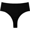 imageVerdusa Womens High Cut Swimwear Beach Panty Thong High Waisted Bikini BottomBlack Solid
