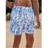imageVerdusa Mens Drawstring Waist Swimwear Beach Shorts Swim Trunks with PocketsBlue and White