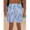 imageVerdusa Mens Drawstring Waist Swimwear Beach Shorts Swim Trunks with PocketsBlue and White