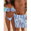 imageVerdusa Mens Drawstring Waist Swimwear Beach Shorts Swim Trunks with PocketsBlue and White