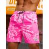 imageVerdusa Mens Drawstring Waist Swimwear Beach Shorts Swim Trunks with PocketsHot Pink