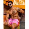 imageVerdusa Mens Drawstring Waist Swimwear Beach Shorts Swim Trunks with PocketsHot Pink