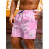 imageVerdusa Mens Drawstring Waist Swimwear Beach Shorts Swim Trunks with PocketsLight Pink