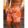 imageVerdusa Mens Drawstring Waist Swimwear Beach Shorts Swim Trunks with PocketsOrange White