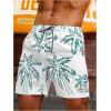 imageVerdusa Mens Drawstring Waist Swimwear Beach Shorts Swim Trunks with PocketsWhite Green