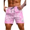 imageVerdusa Mens Drawstring Waist Swimwear Beach Shorts Swim Trunks with PocketsLight Pink