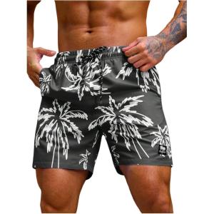 imageVerdusa Mens Drawstring Waist Swimwear Beach Shorts Swim Trunks with PocketsBlack and White