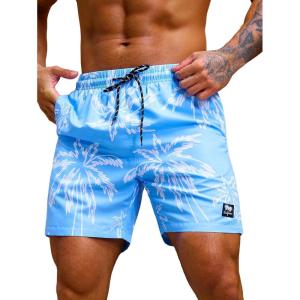 imageVerdusa Mens Drawstring Waist Swimwear Beach Shorts Swim Trunks with PocketsBlue