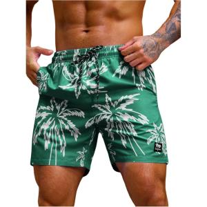 imageVerdusa Mens Drawstring Waist Swimwear Beach Shorts Swim Trunks with PocketsDark Green