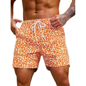 imageVerdusa Mens Drawstring Waist Swimwear Beach Shorts Swim Trunks with PocketsOrange