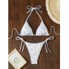 imageVerdusa Womens 2 Piece Boho Floral Halter String Bikini Sets Sexy Bathing SuitsBlue and White
