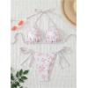 imageVerdusa Womens 2 Piece Boho Floral Halter String Bikini Sets Sexy Bathing SuitsLight Pink