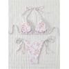 imageVerdusa Womens 2 Piece Boho Floral Halter String Bikini Sets Sexy Bathing SuitsLight Pink