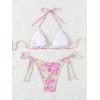 imageVerdusa Womens 2 Piece Boho Floral Halter String Bikini Sets Sexy Bathing SuitsMulticolor