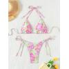 imageVerdusa Womens 2 Piece Boho Floral Halter String Bikini Sets Sexy Bathing SuitsMulticolor