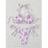 imageVerdusa Womens 2 Piece Boho Floral Halter String Bikini Sets Sexy Bathing SuitsPurple