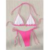 imageVerdusa Womens 2 Piece Triangle Bathing Suit Halter Tops Tie Side Thong Bikini SwimsuitsHot Pink