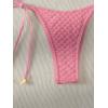 imageVerdusa Womens 2 Piece Triangle Bathing Suit Halter Tops Tie Side Thong Bikini SwimsuitsPink