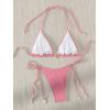imageVerdusa Womens 2 Piece Triangle Bathing Suit Halter Tops Tie Side Thong Bikini SwimsuitsPink