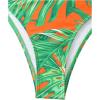 imageVerdusa Womens 3 Piece Swimsuits Tropical Print Halter Bikini Swimsuit with Cover Up PantsGreen Orange